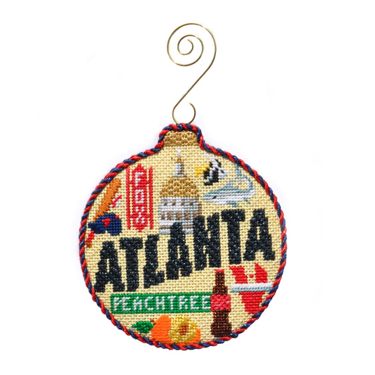 Travel Round - Atlanta with Stitch Guide Painted Canvas Kirk & Bradley 