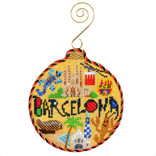 Travel Round - Barcelona with Stitch Guide Painted Canvas Kirk & Bradley 