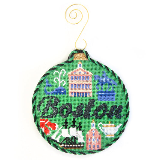 Travel Round - Boston with Stitch Guide Painted Canvas Kirk & Bradley 