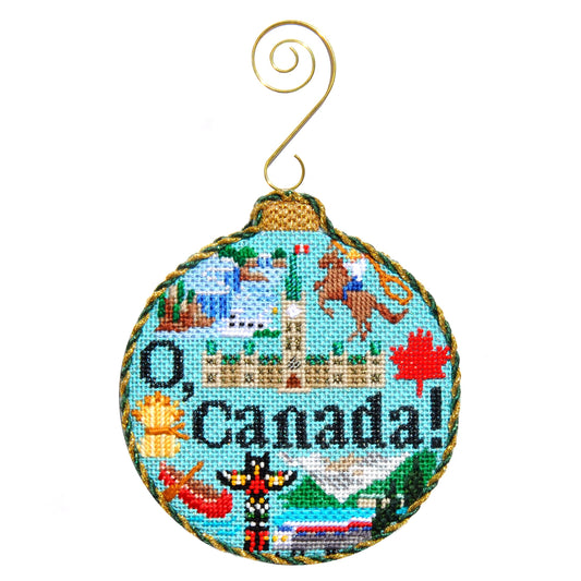 Travel Round - Canada with Stitch Guide Painted Canvas Kirk & Bradley 
