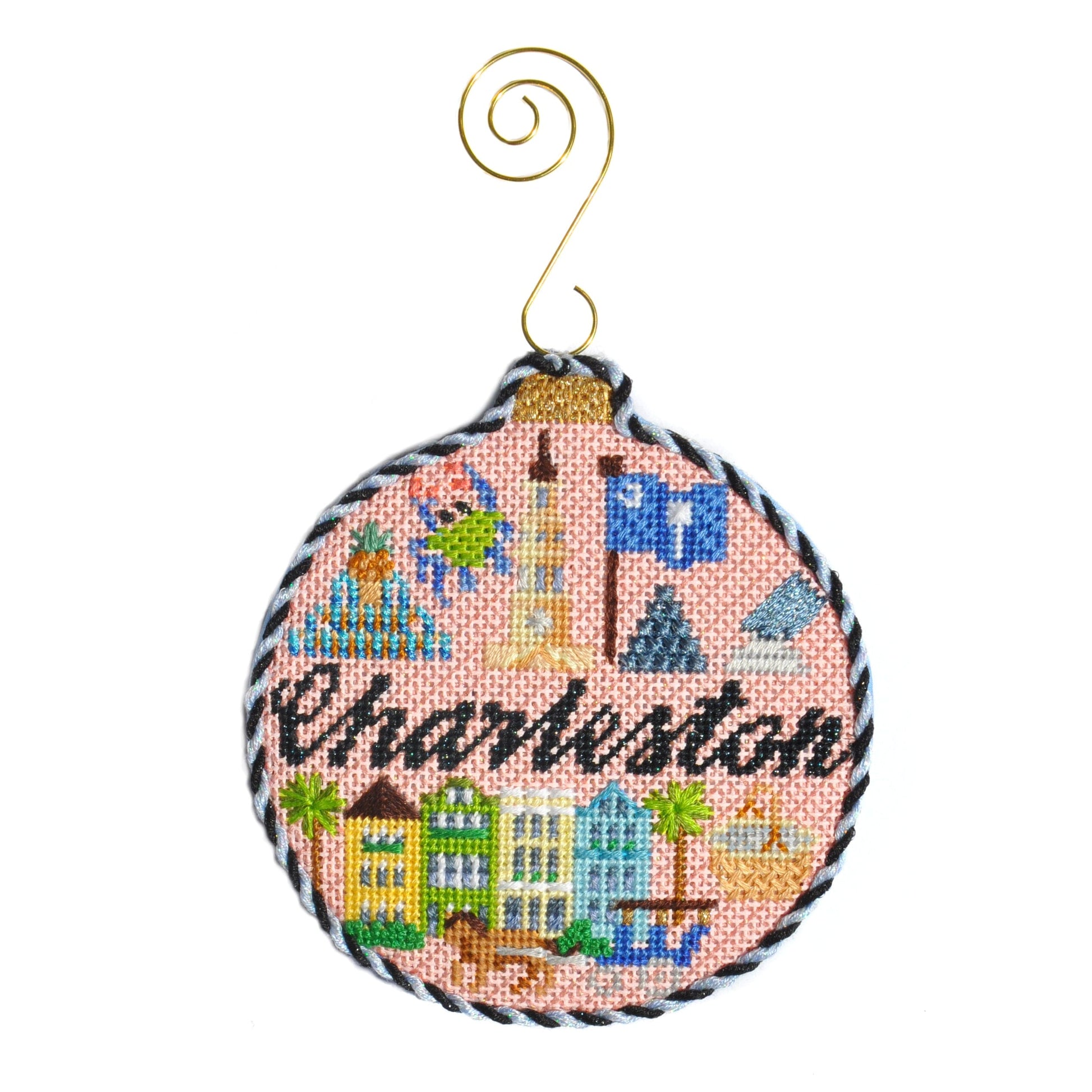 Travel Round - Charleston with Stitch Guide Painted Canvas Kirk & Bradley 