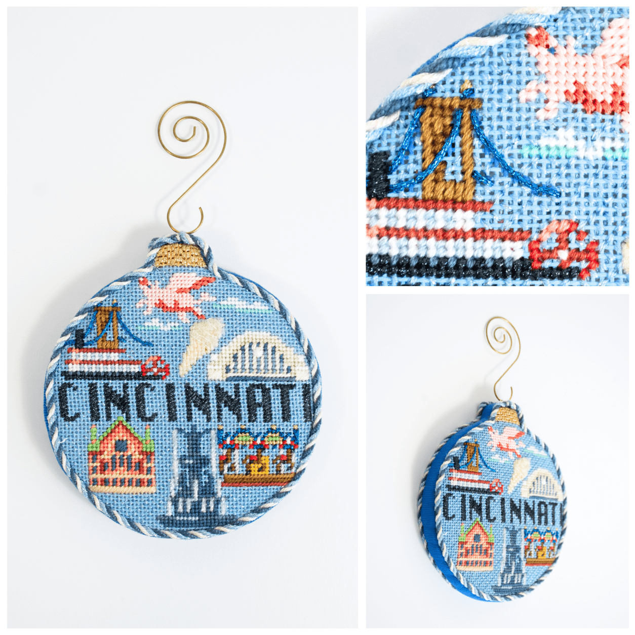 Travel Round   Cincinnati with Stitch Guide Printed Canvas Kirk & Bradley  - 3