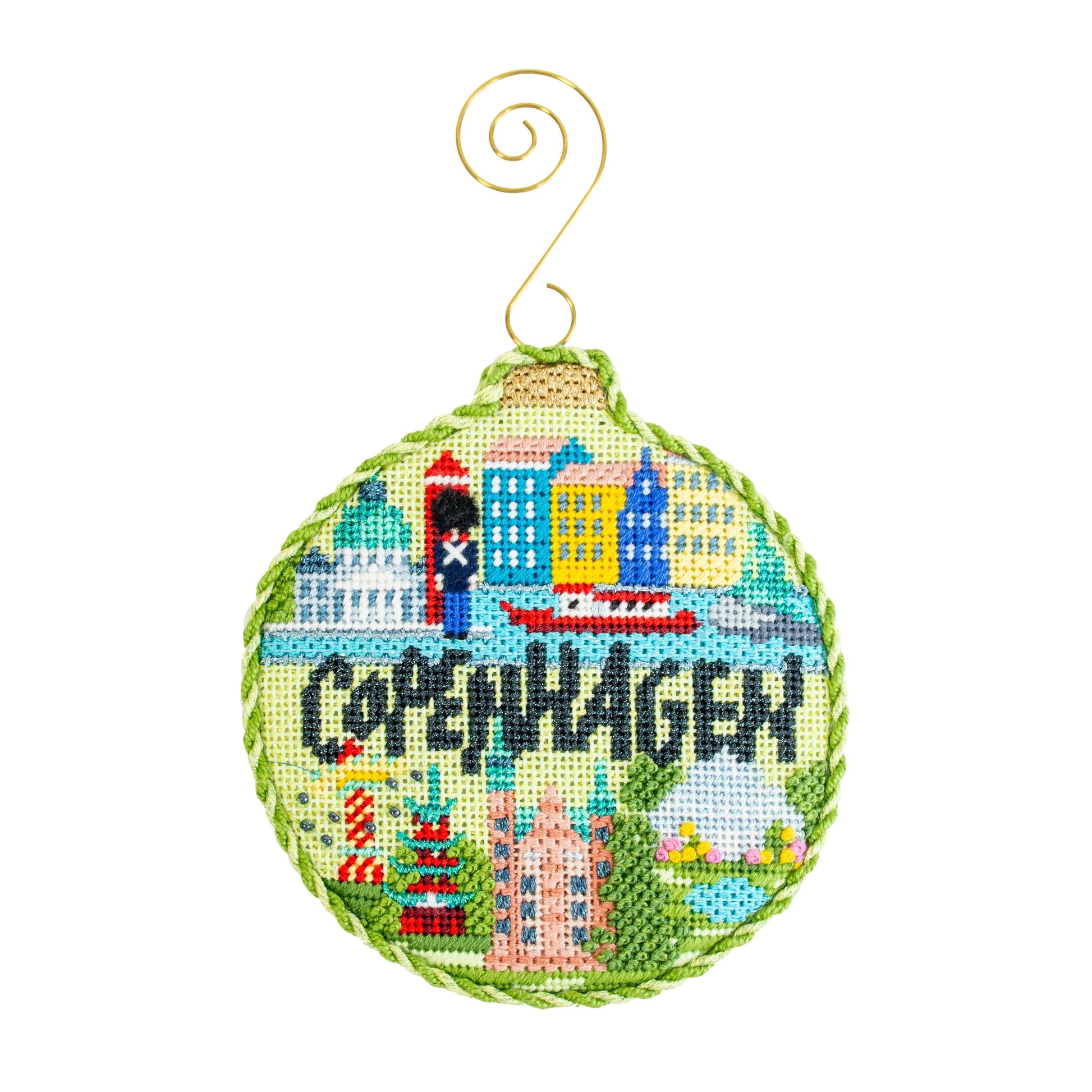 Travel Round - Copenhagen with Stitch Guide Painted Canvas Kirk & Bradley 