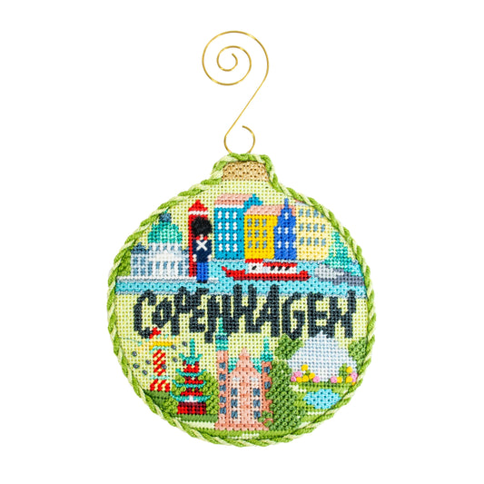Travel Round - Copenhagen with Stitch Guide Painted Canvas Kirk & Bradley 
