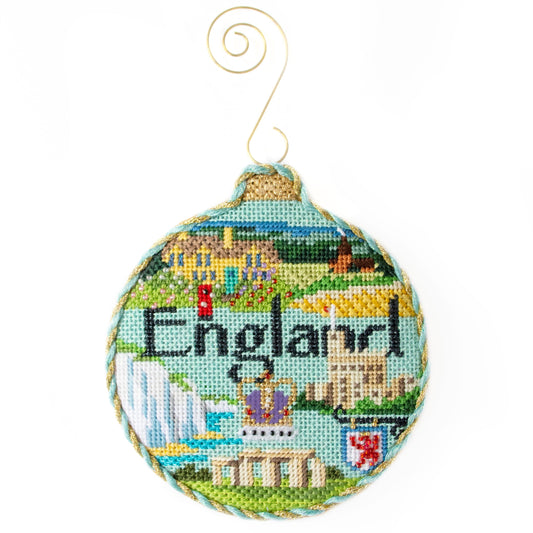 Travel Round - England with Stitch Guide Painted Canvas Kirk & Bradley 