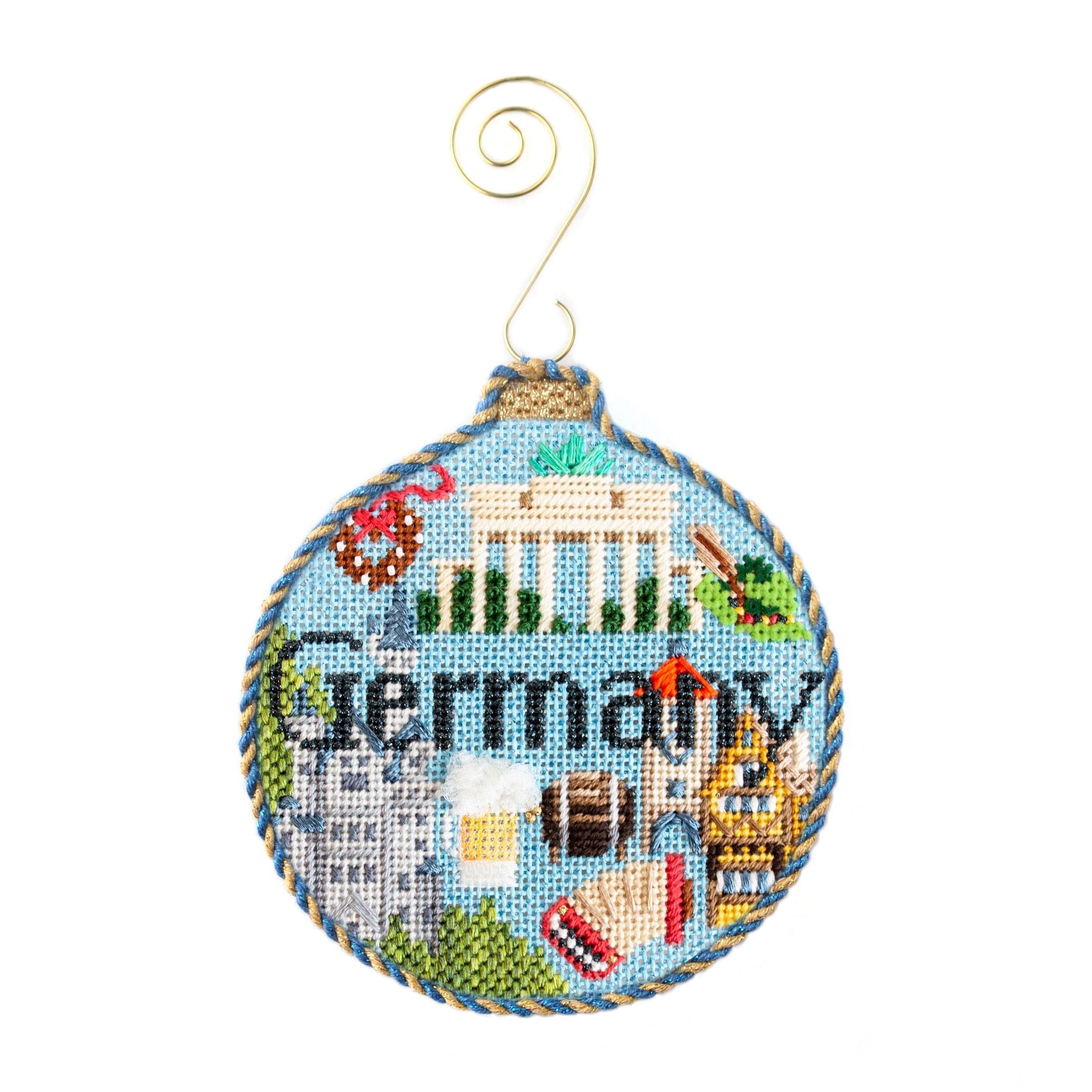 Travel Round   Germany with Stitch Guide Painted Canvas Kirk & Bradley 
