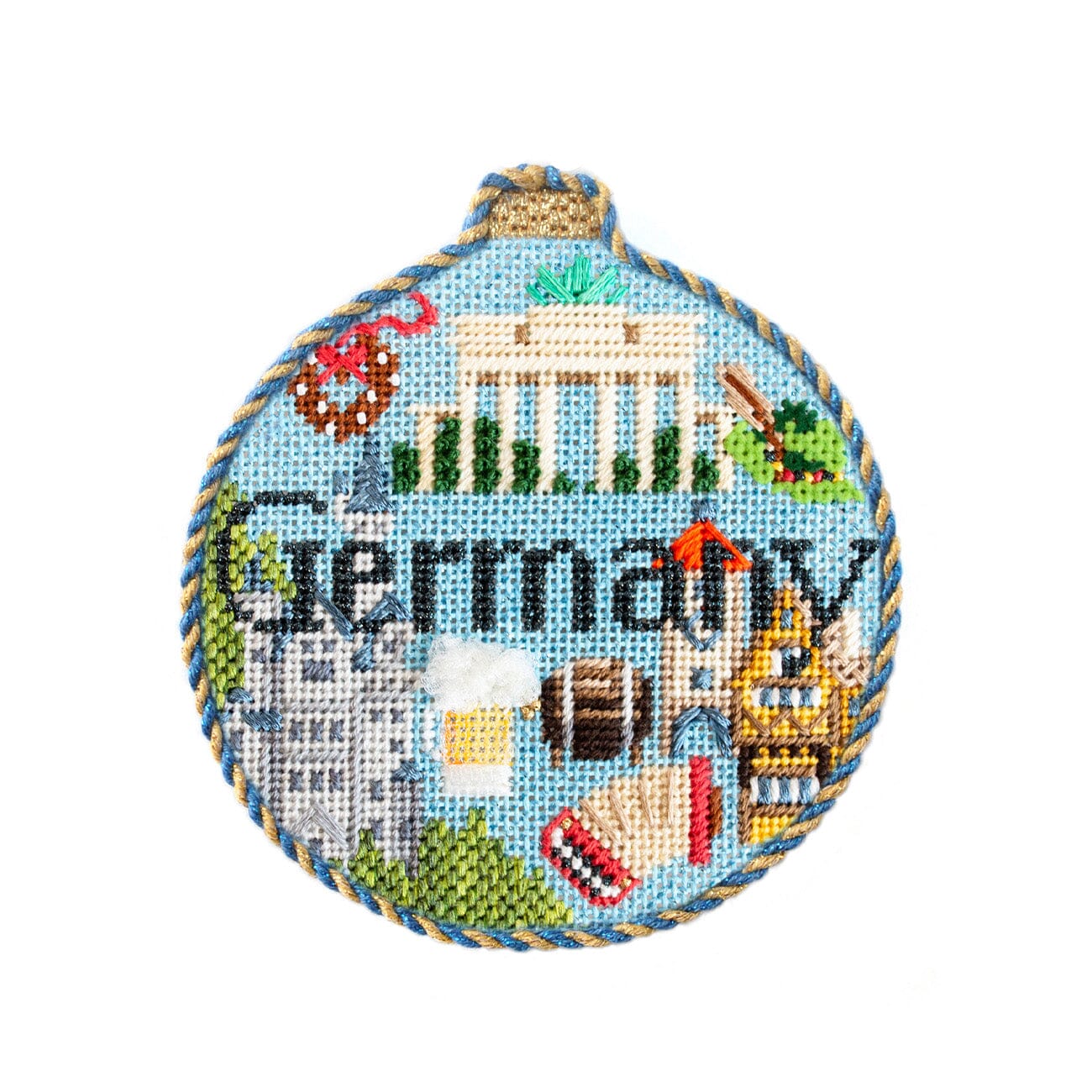 Travel Round   Germany with Stitch Guide Printed Canvas Kirk & Bradley  - 2