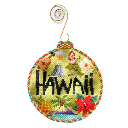 Travel Round - Hawaii with Stitch Guide Painted Canvas Kirk & Bradley 