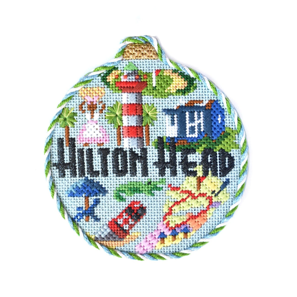 Travel Round   Hilton Head with Stitch Guide Printed Canvas Kirk & Bradley  - 2