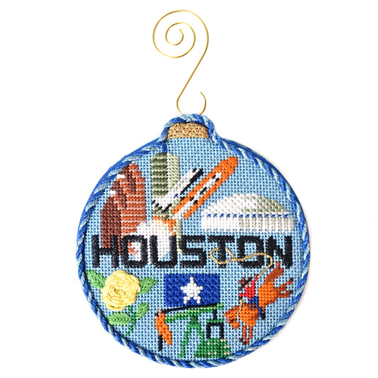 Travel Round - Houston with Stitch Guide Painted Canvas Kirk & Bradley 