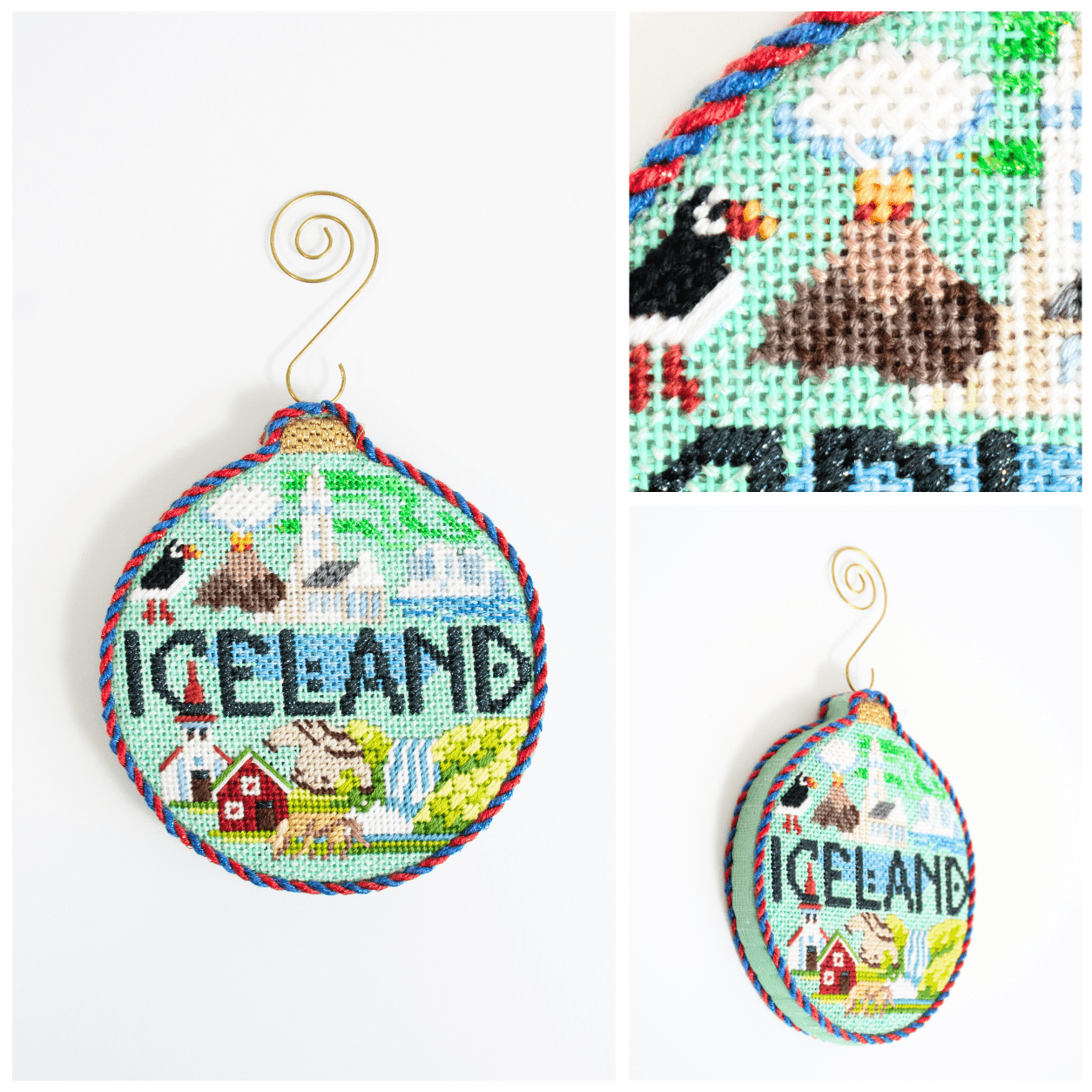 Travel Round   Iceland with Stitch Guide Printed Canvas Kirk & Bradley  - 3