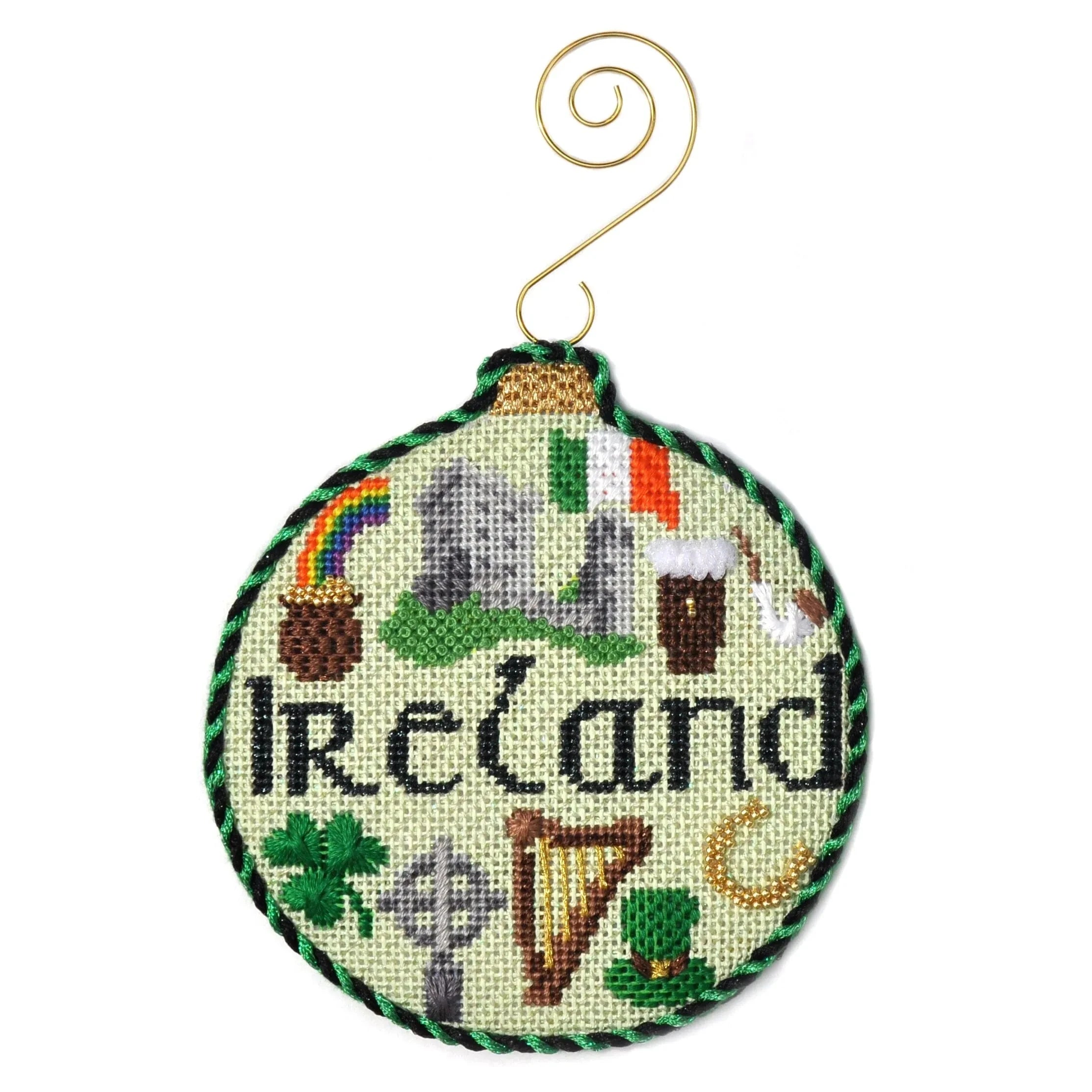 Travel Round   Ireland with Stitch Guide Painted Canvas Kirk & Bradley 
