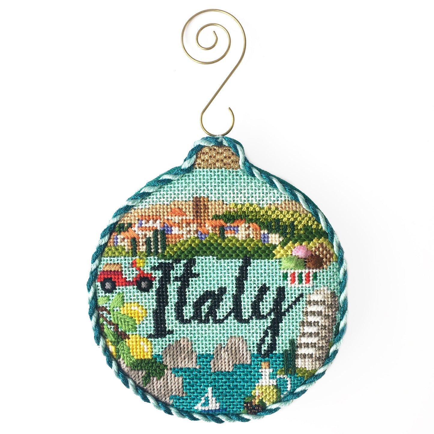 Travel Round - Italy with Stitch Guide Painted Canvas Kirk & Bradley 