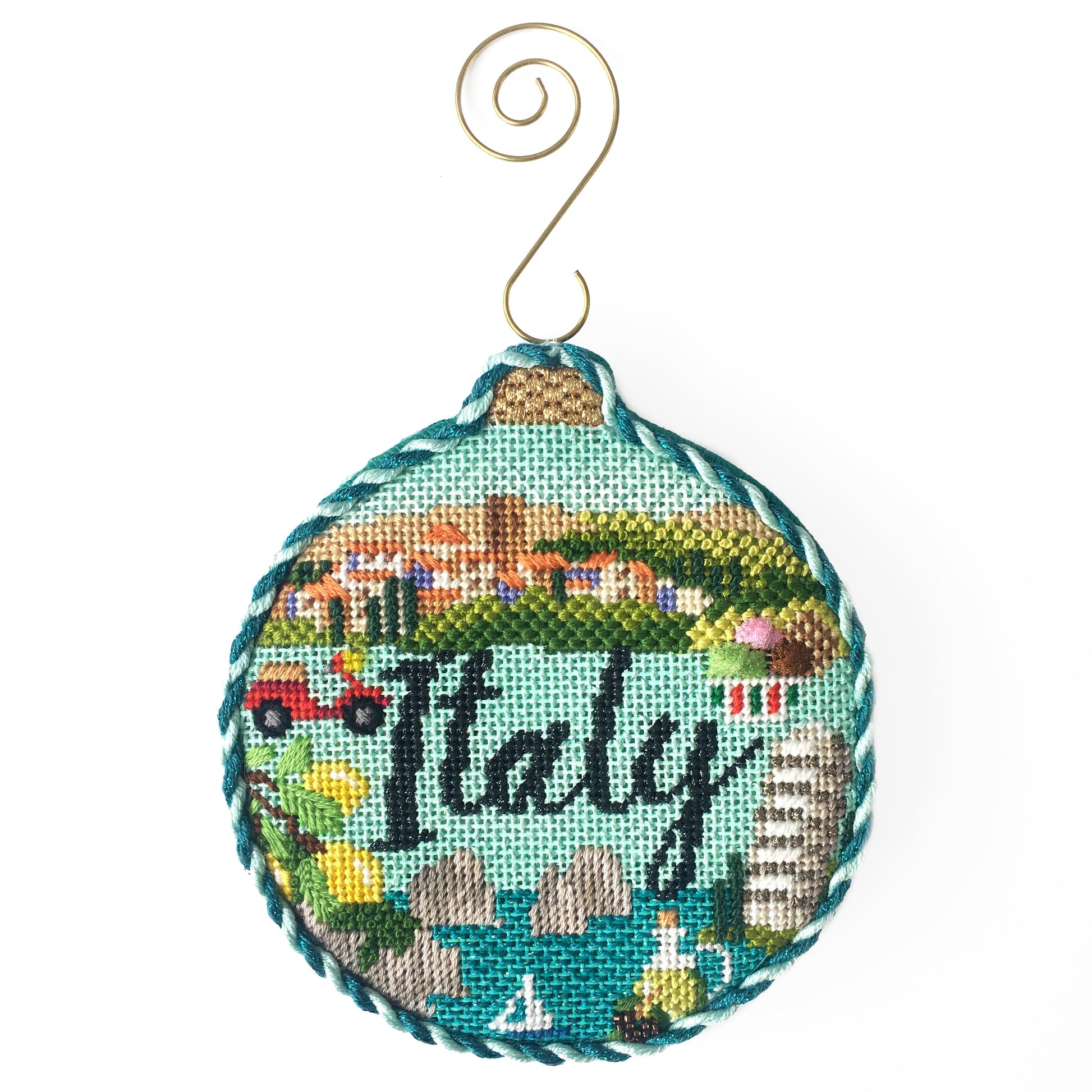 Travel Round - Italy with Stitch Guide Painted Canvas Kirk & Bradley 
