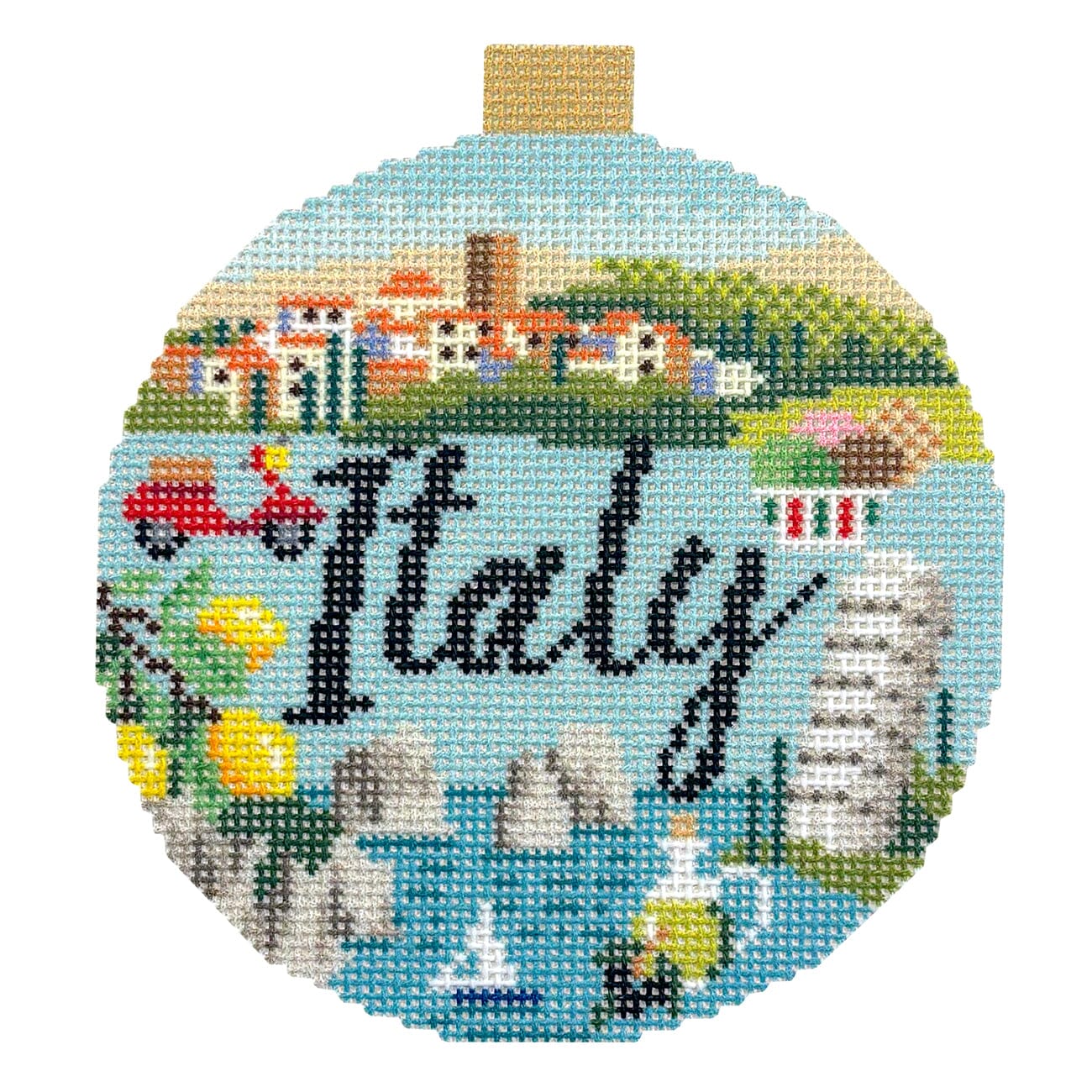 Travel Round   Italy with Stitch Guide Printed Canvas Kirk & Bradley  - 2