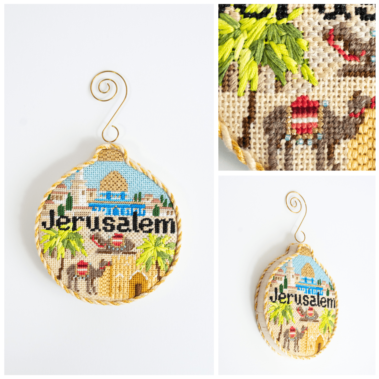 Travel Round   Jerusalem with Stitch Guide Printed Canvas Kirk & Bradley  - 3