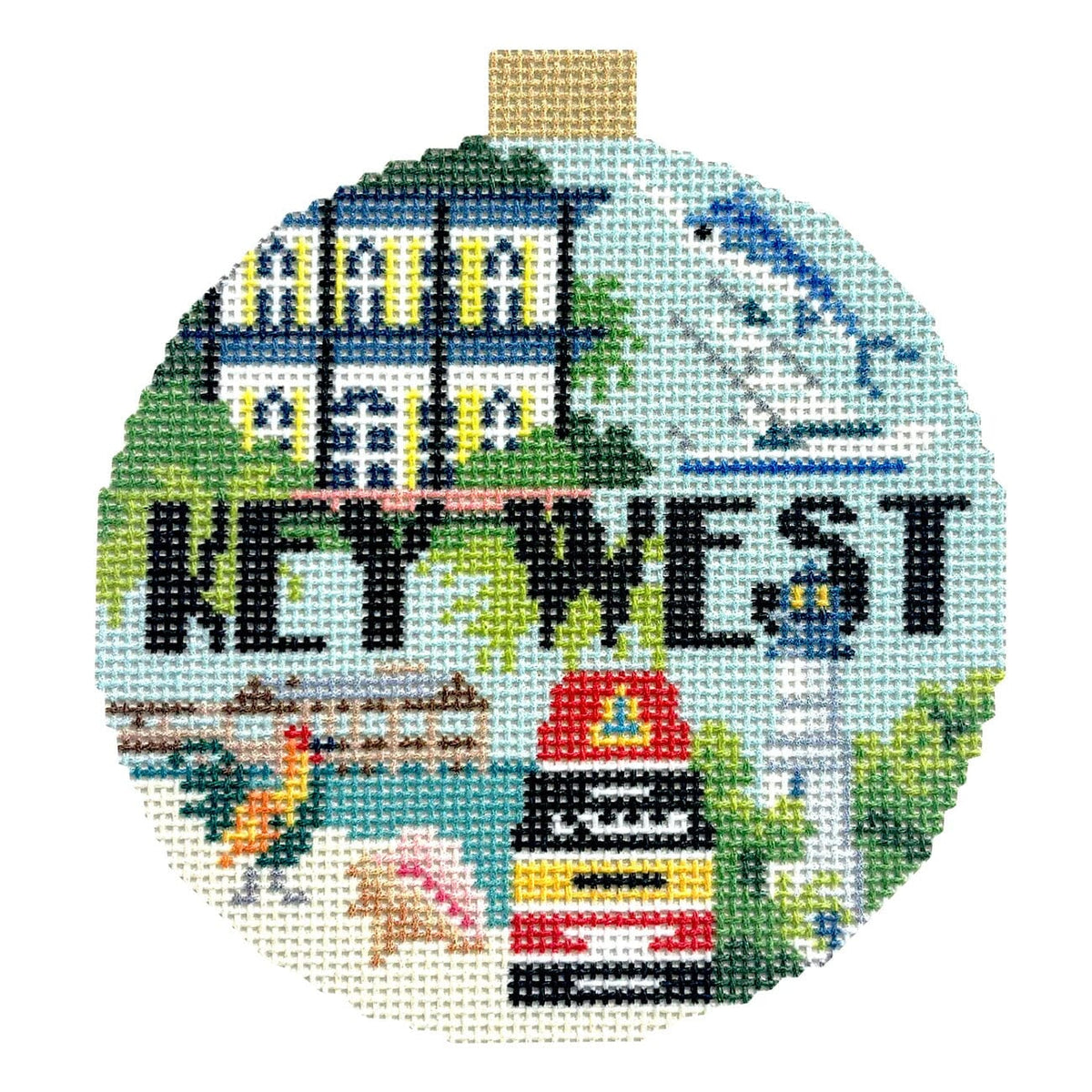 Travel Round   Key West with Stitch Guide Printed Canvas Kirk & Bradley  - 1