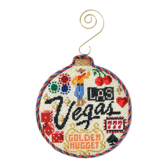 Travel Round - Las Vegas with Stitch Guide Painted Canvas Kirk & Bradley 