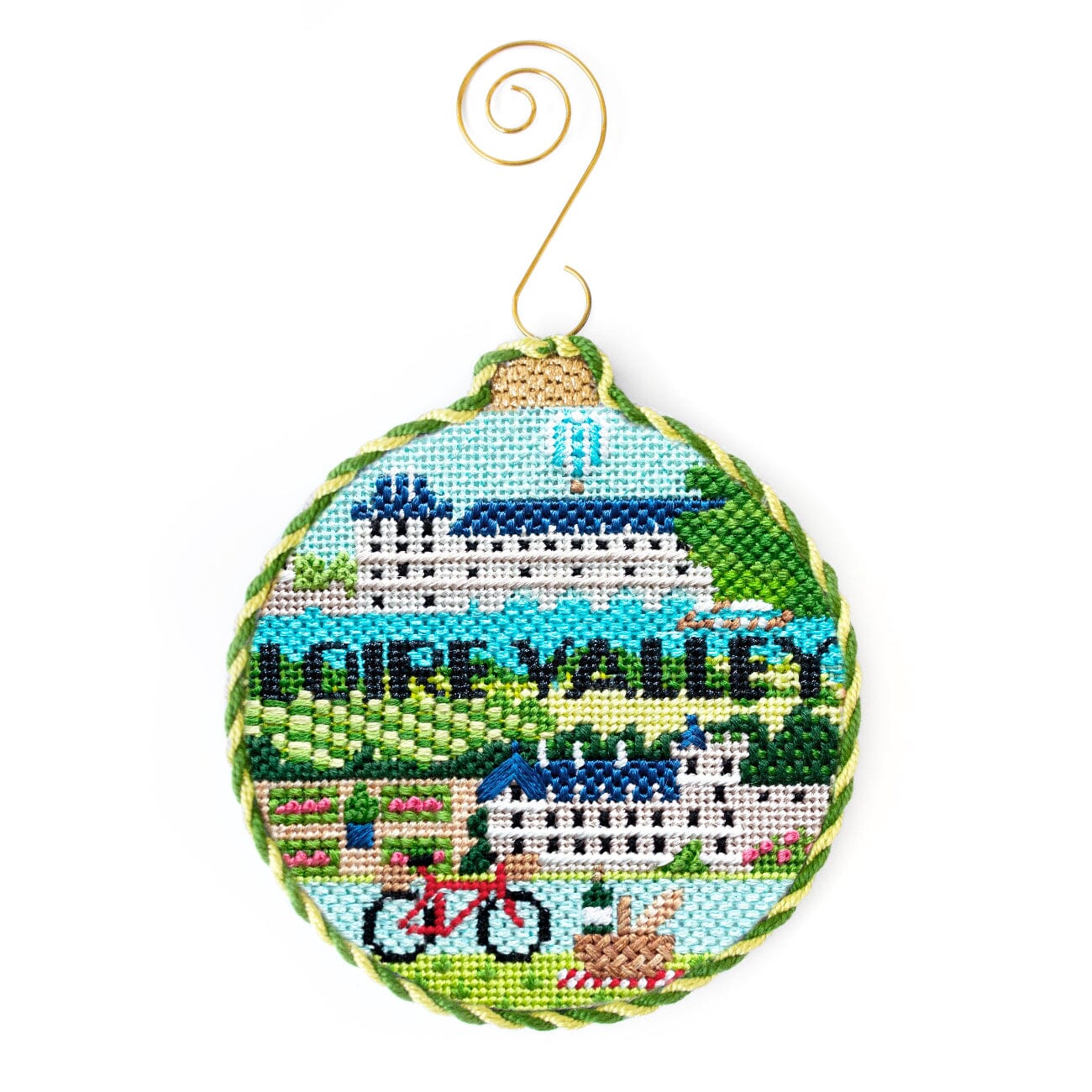 Travel Round   Loire Valley with Stitch Guide Painted Canvas Kirk & Bradley 
