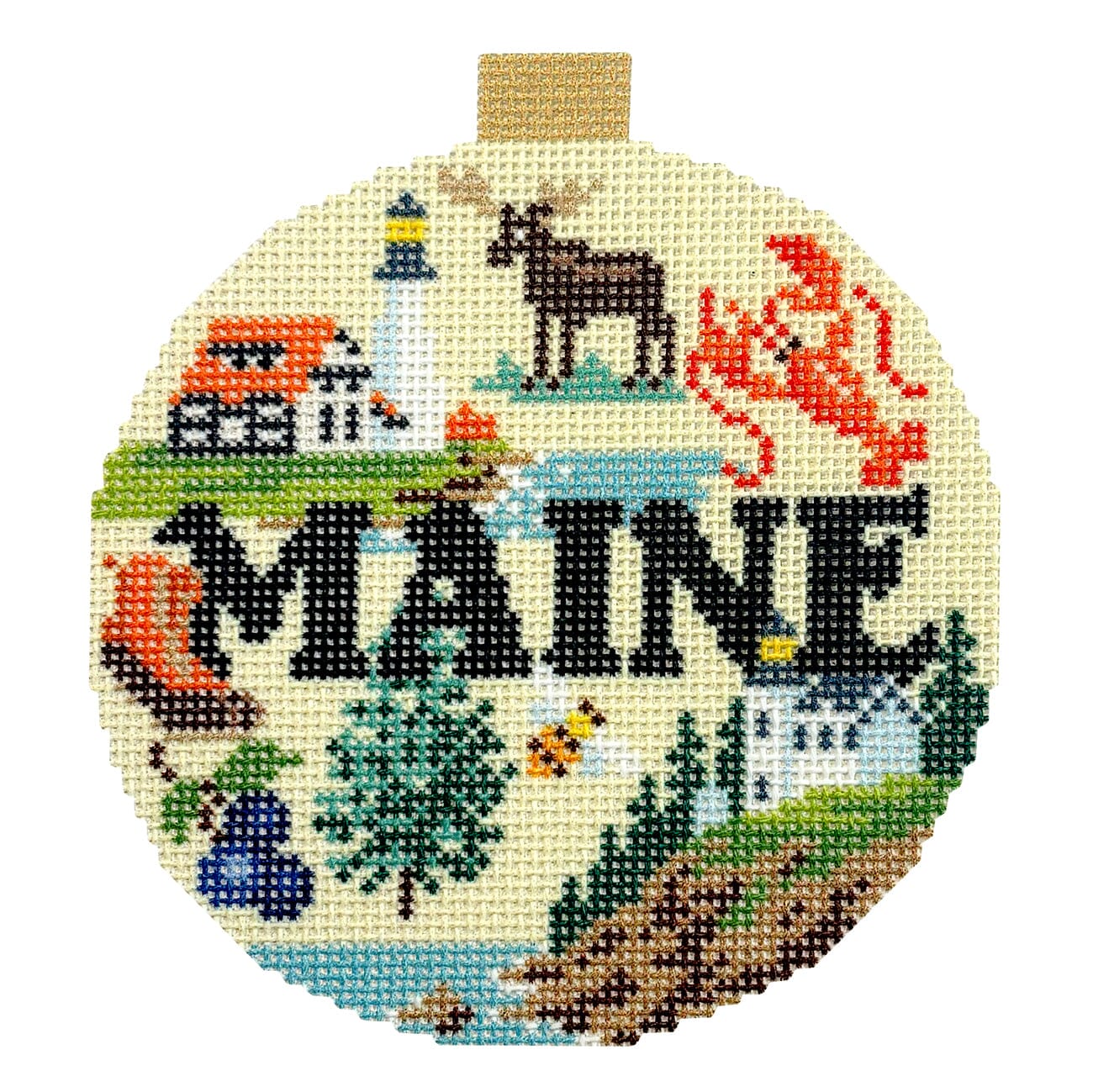 Travel Round   Maine with Stitch Guide Printed Canvas Kirk & Bradley  - 3