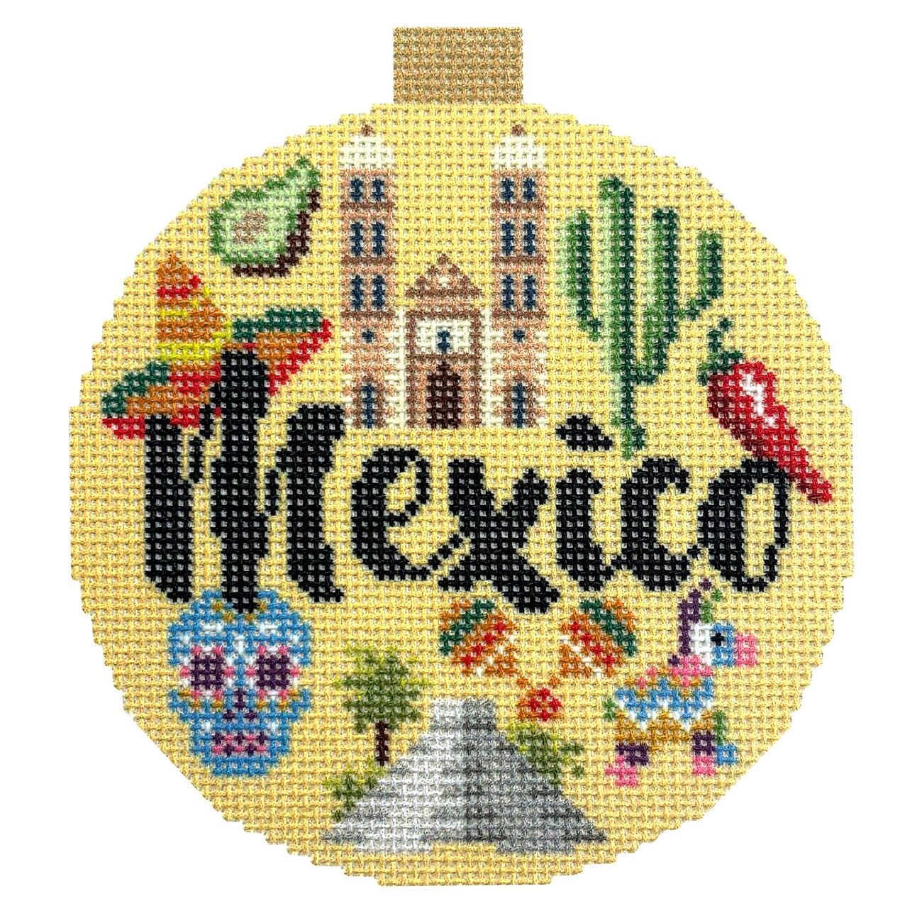 Travel Round   Mexico with Stitch Guide Printed Canvas Kirk & Bradley  - 2