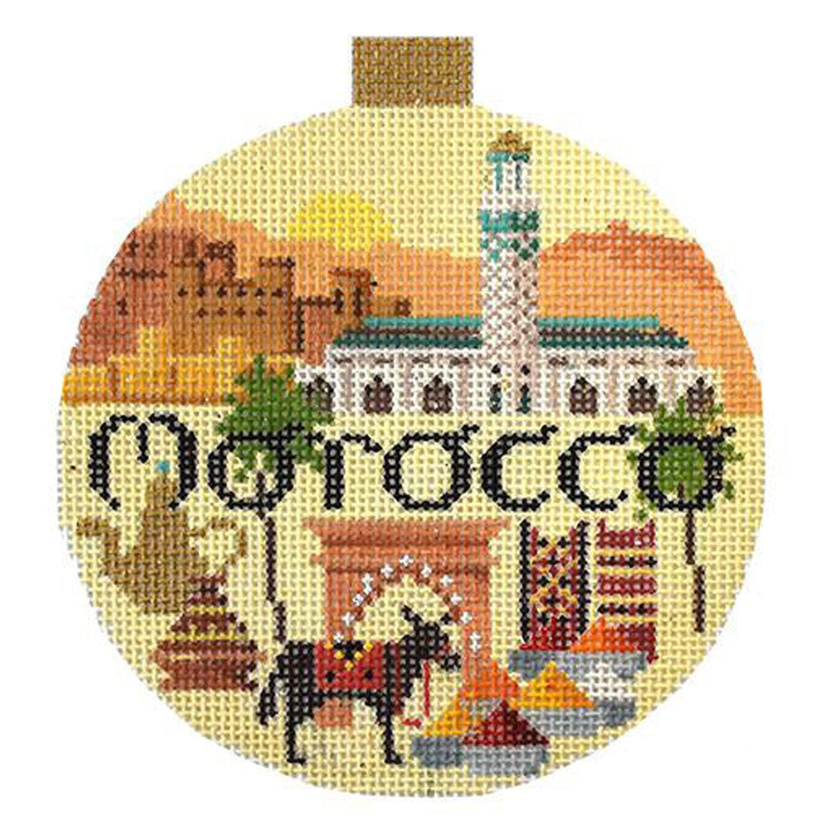 Travel Round   Morocco with Stitch Guide Painted Canvas Kirk & Bradley  - 1