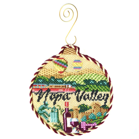 Travel Round - Napa Valley with Stitch Guide Painted Canvas Kirk & Bradley 