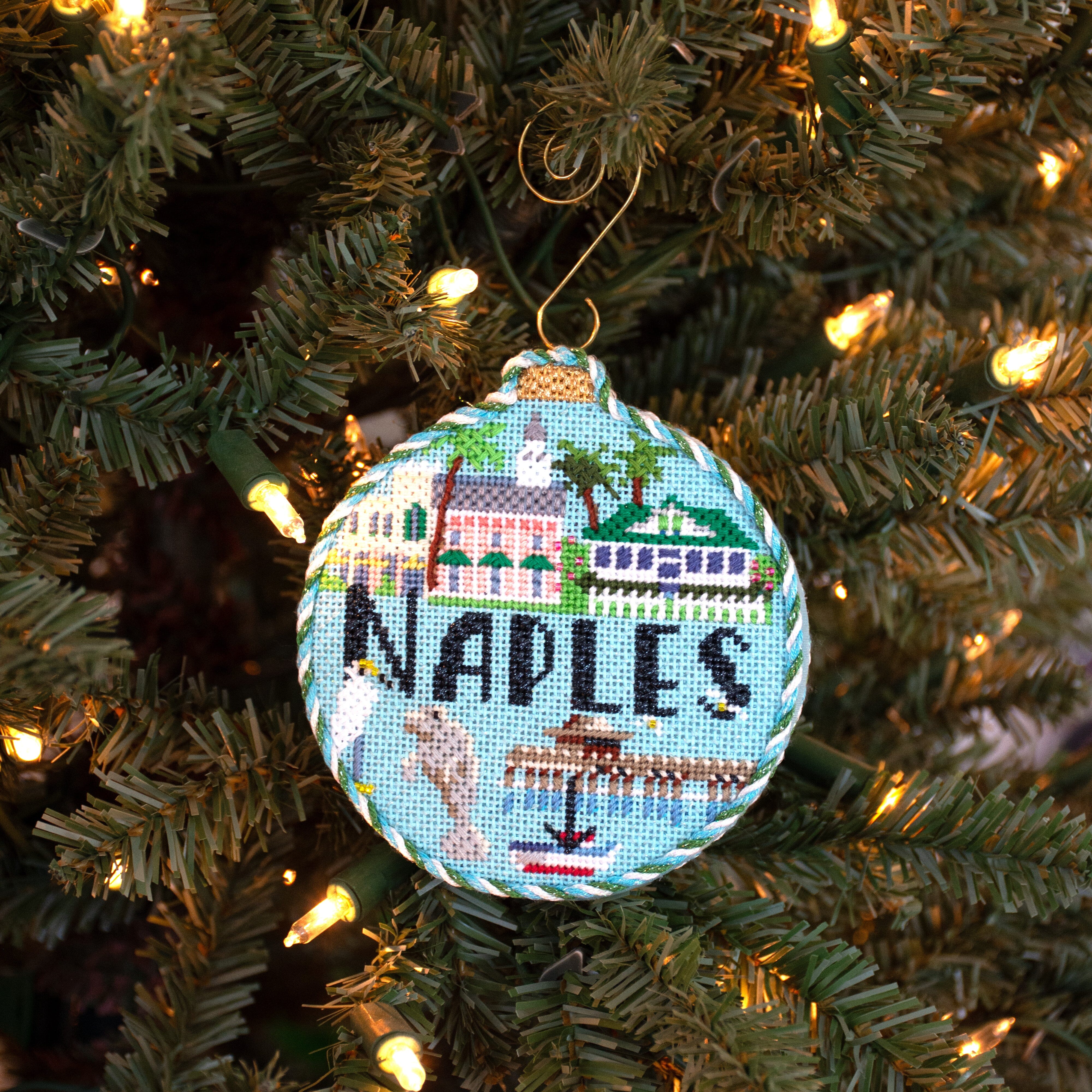 Travel Round   Naples with Stitch Guide Printed Canvas Kirk & Bradley  - 4