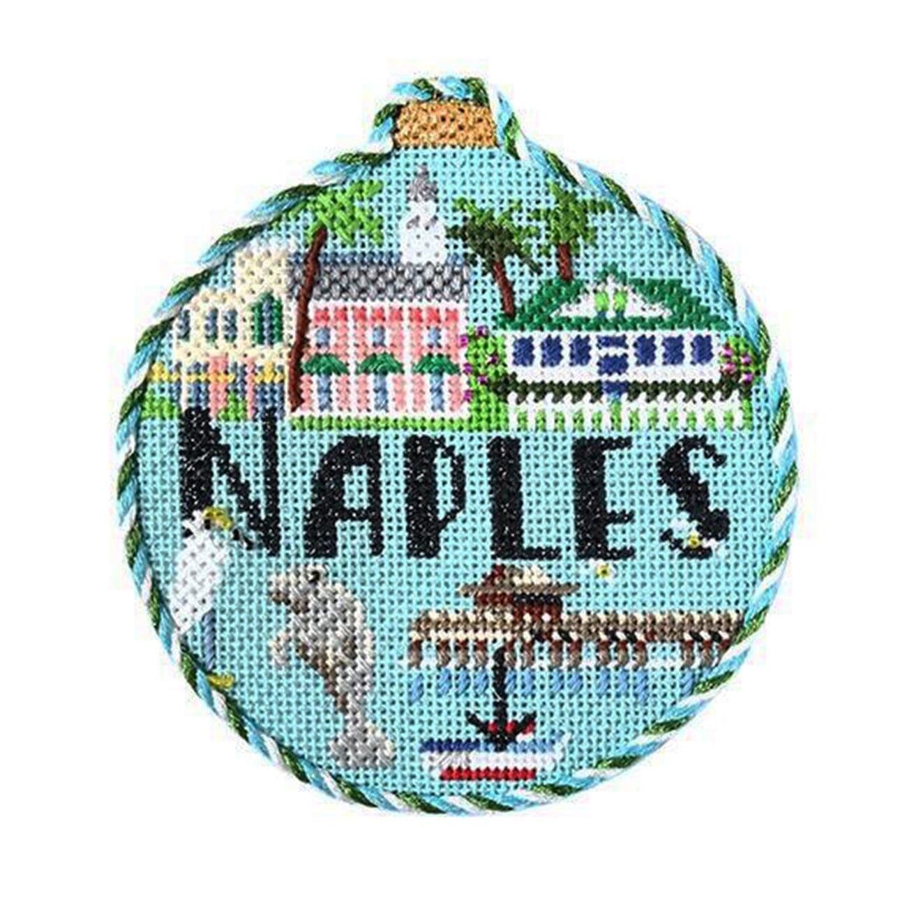 Travel Round   Naples with Stitch Guide Printed Canvas Kirk & Bradley  - 2