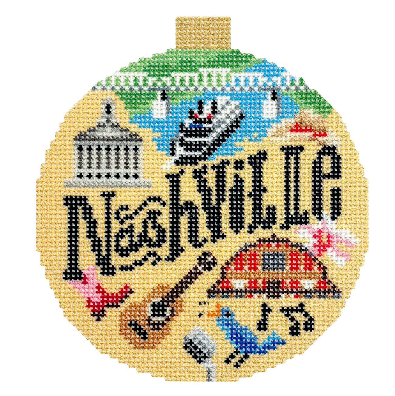 Travel Round Nashville Needlepoint Canvas – Needlepoint.Com