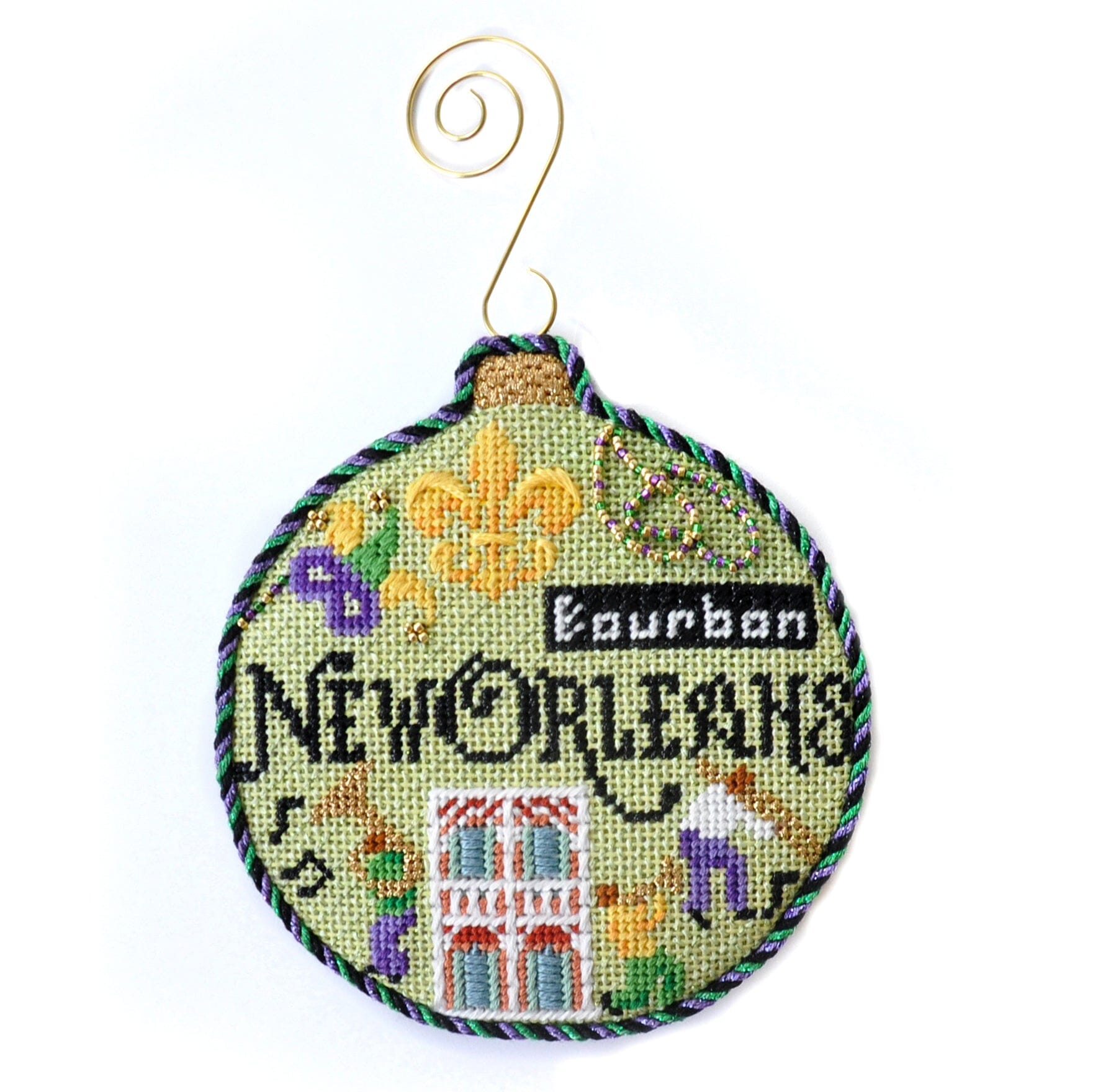 Travel Round - New Orleans with Stitch Guide Painted Canvas Kirk & Bradley 