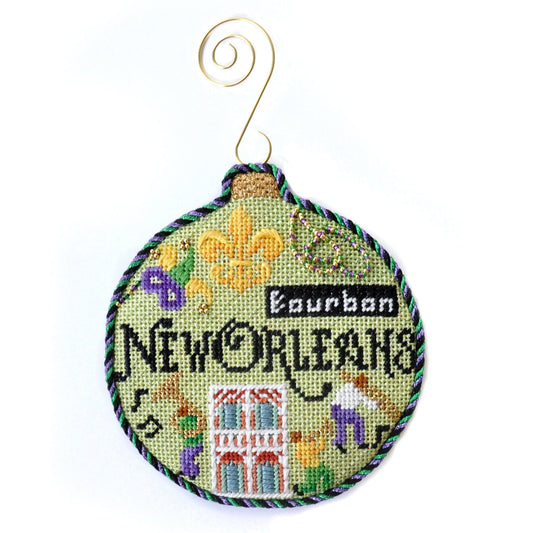 Travel Round - New Orleans with Stitch Guide Painted Canvas Kirk & Bradley 