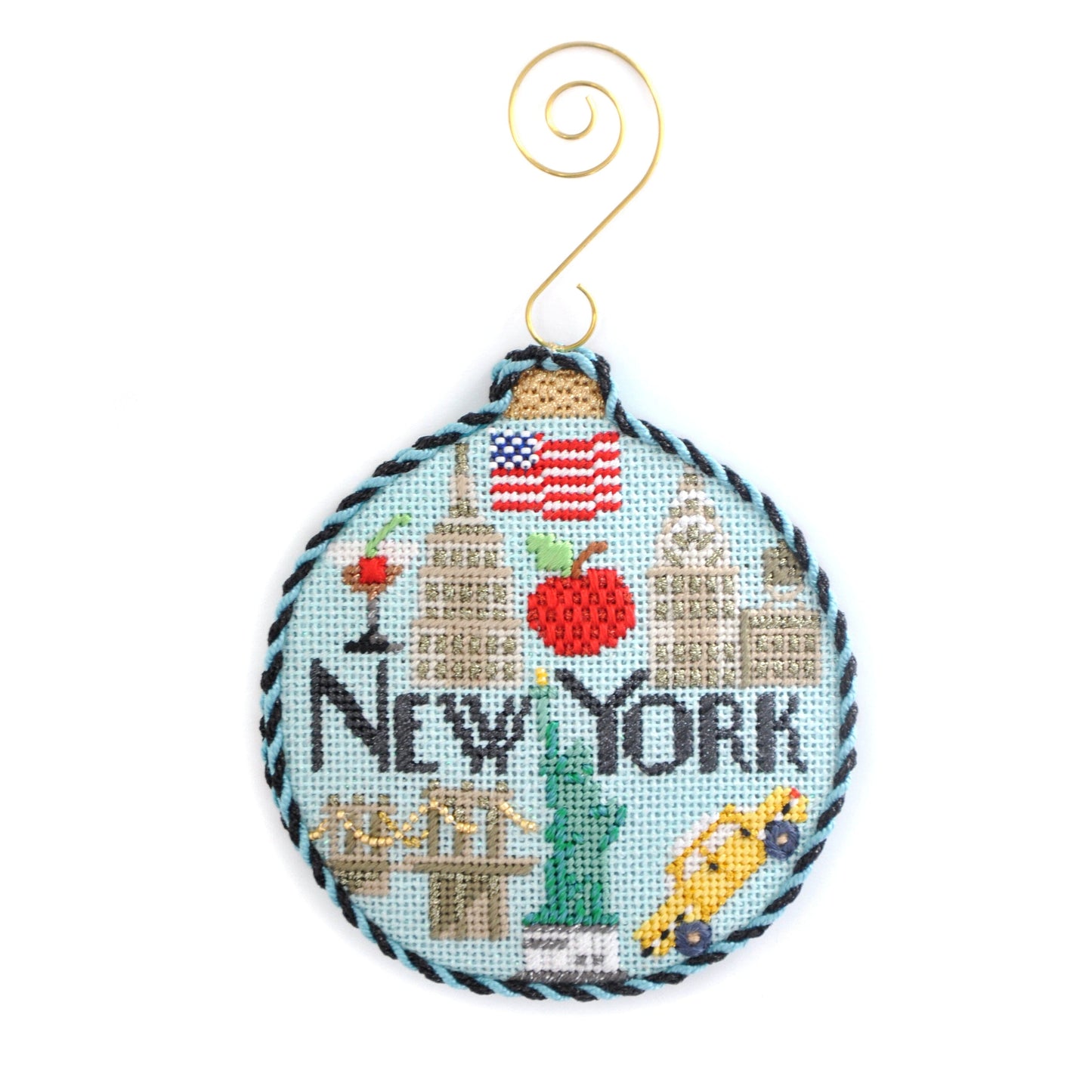 Travel Round - New York with Stitch Guide Painted Canvas Kirk & Bradley 