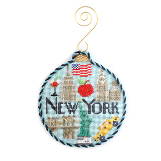 Travel Round   New York with Stitch Guide Painted Canvas Kirk & Bradley 

