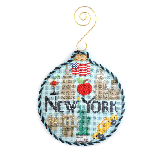 Travel Round - New York with Stitch Guide Painted Canvas Kirk & Bradley 