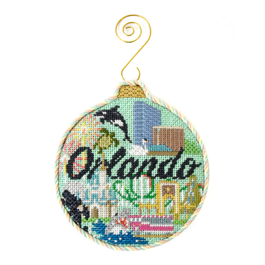 Travel Round - Orlando with Stitch Guide Painted Canvas Kirk & Bradley 