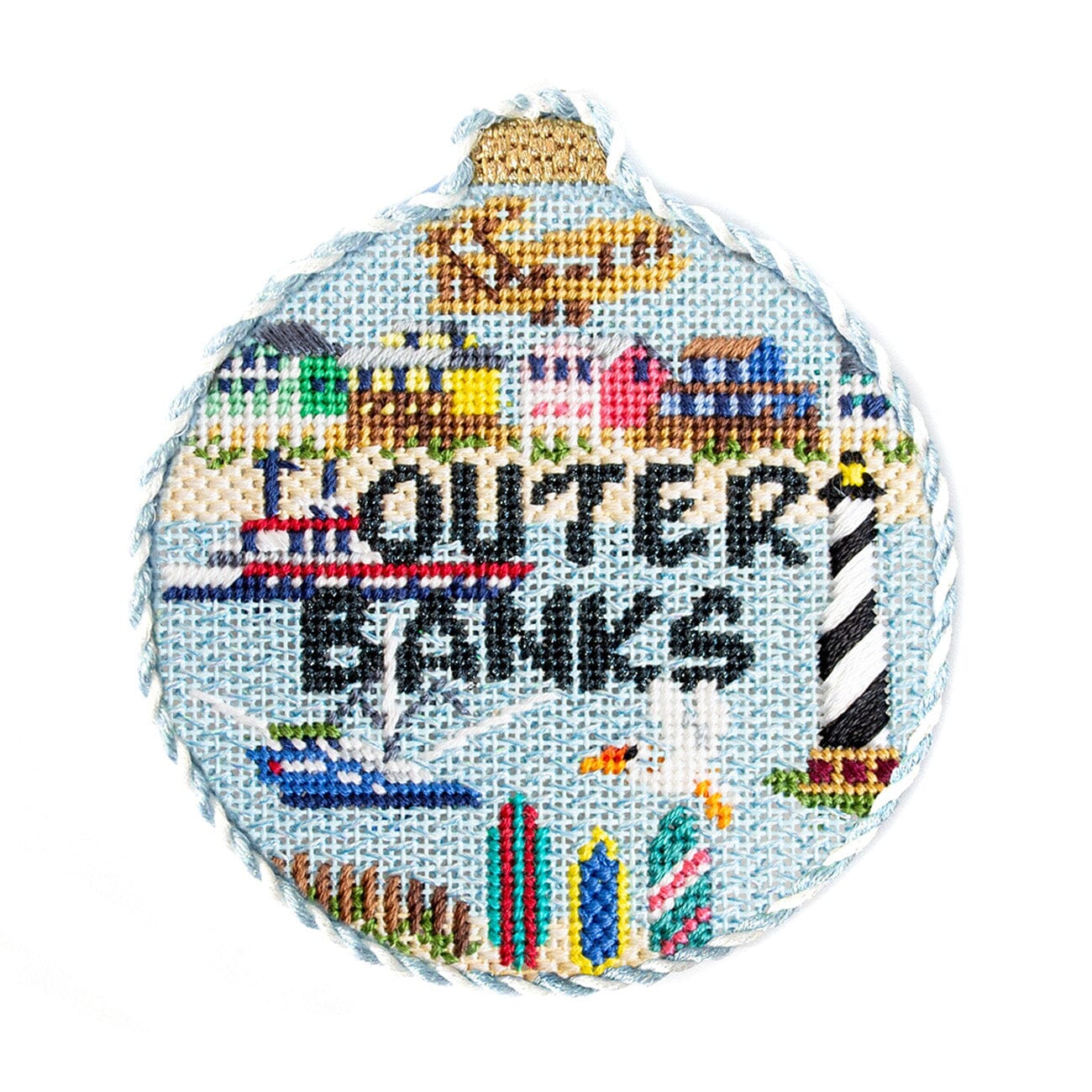 Travel Round   Outer Banks with Stitch Guide Printed Canvas Kirk & Bradley  - 2