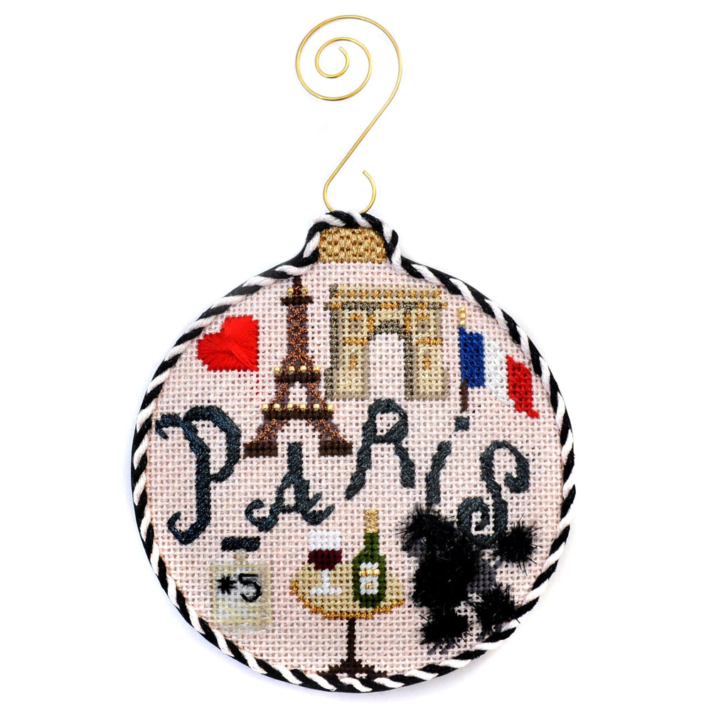 Travel Round - Paris with Stitch Guide Painted Canvas Kirk & Bradley 