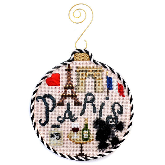 Travel Round - Paris with Stitch Guide Painted Canvas Kirk & Bradley 