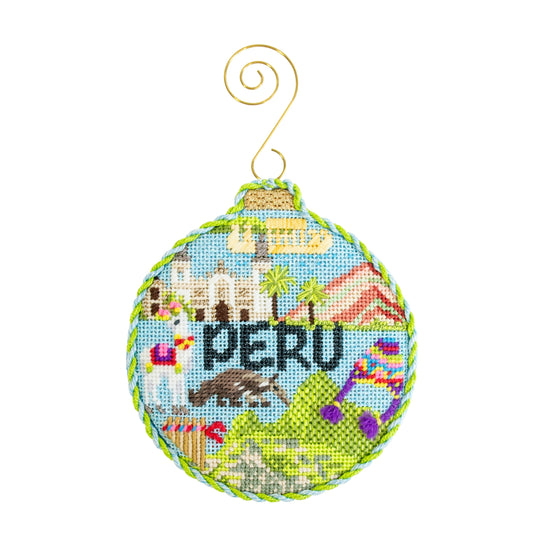 Travel Round - Peru with Stitch Guide Painted Canvas Kirk & Bradley 