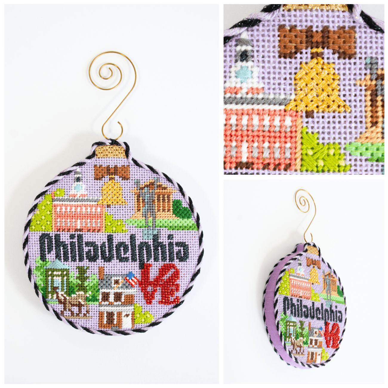 Travel Round   Philadelphia with Stitch Guide Printed Canvas Kirk & Bradley  - 3