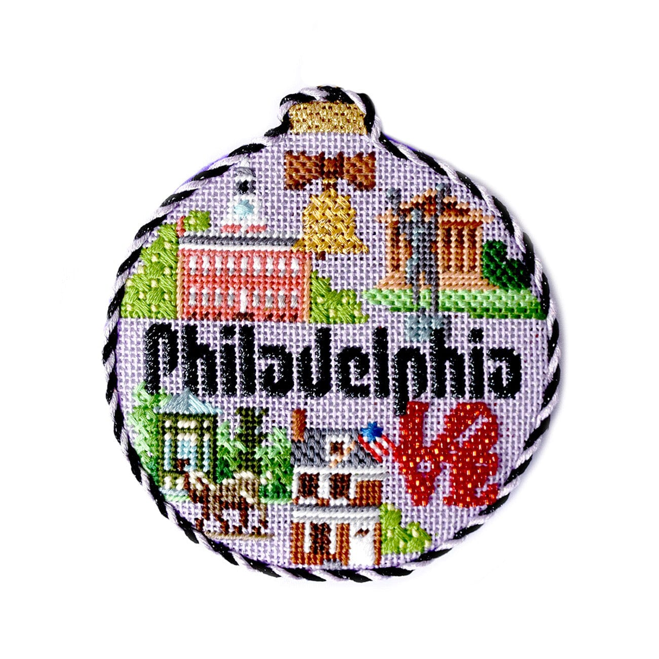 Travel Round   Philadelphia with Stitch Guide Printed Canvas Kirk & Bradley  - 2
