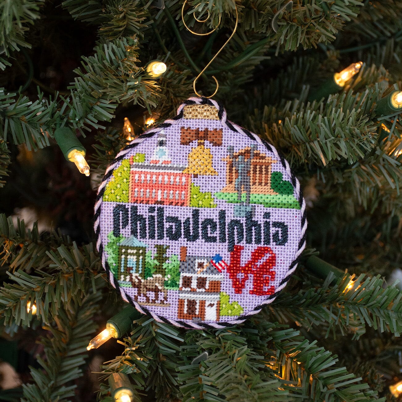 Travel Round   Philadelphia with Stitch Guide Printed Canvas Kirk & Bradley  - 4
