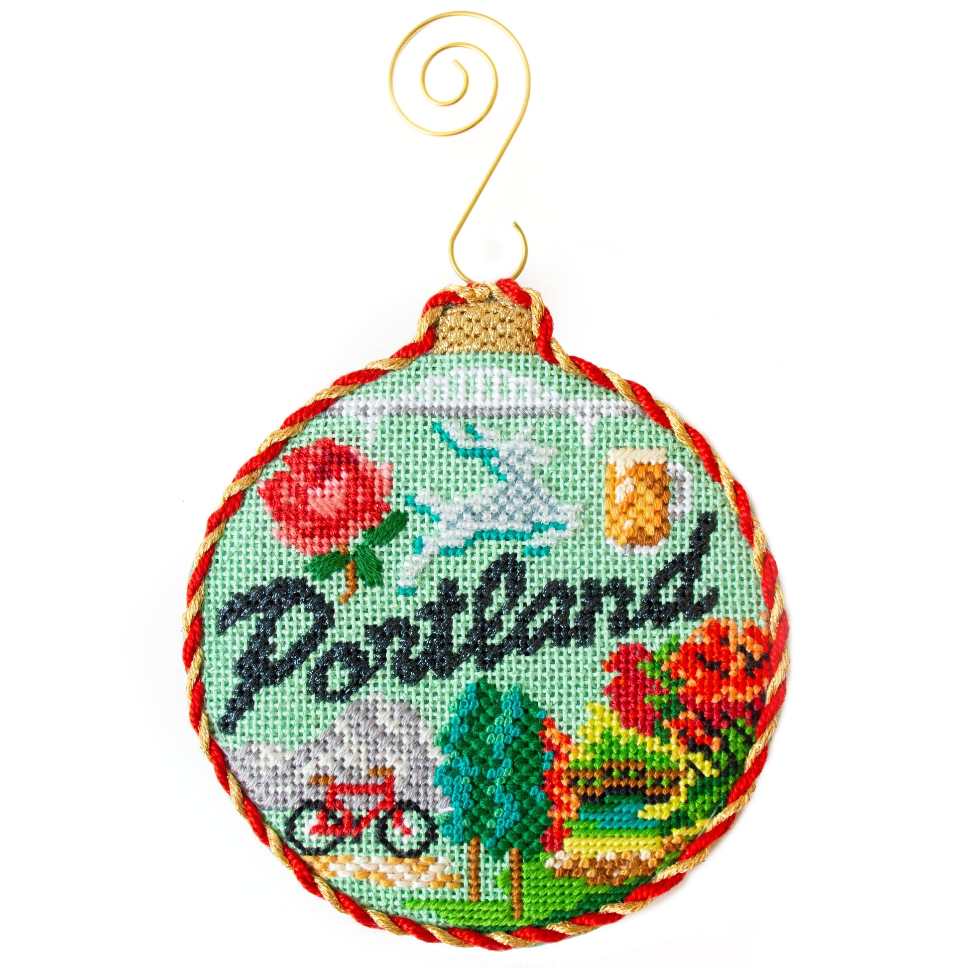 Travel Round - Portland with Stitch Guide Painted Canvas Kirk & Bradley 