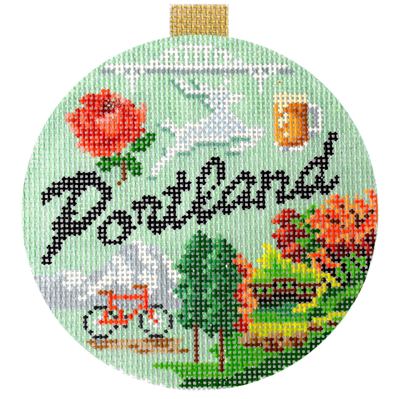 Travel Round   Portland with Stitch Guide Painted Canvas Kirk & Bradley  - 1