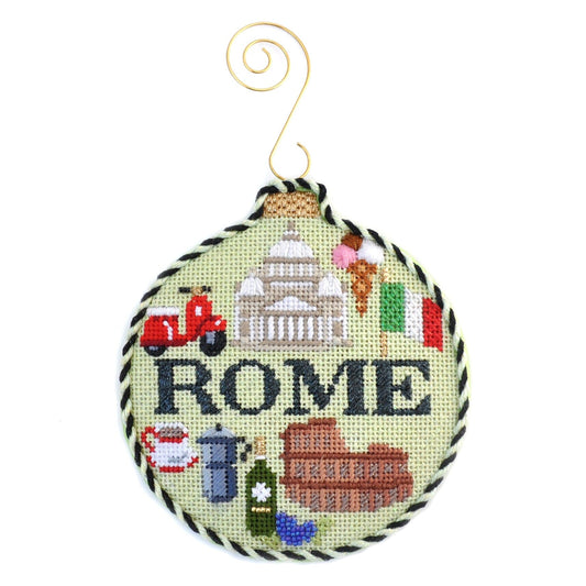 Travel Round - Rome with Stitch Guide Painted Canvas Kirk & Bradley 