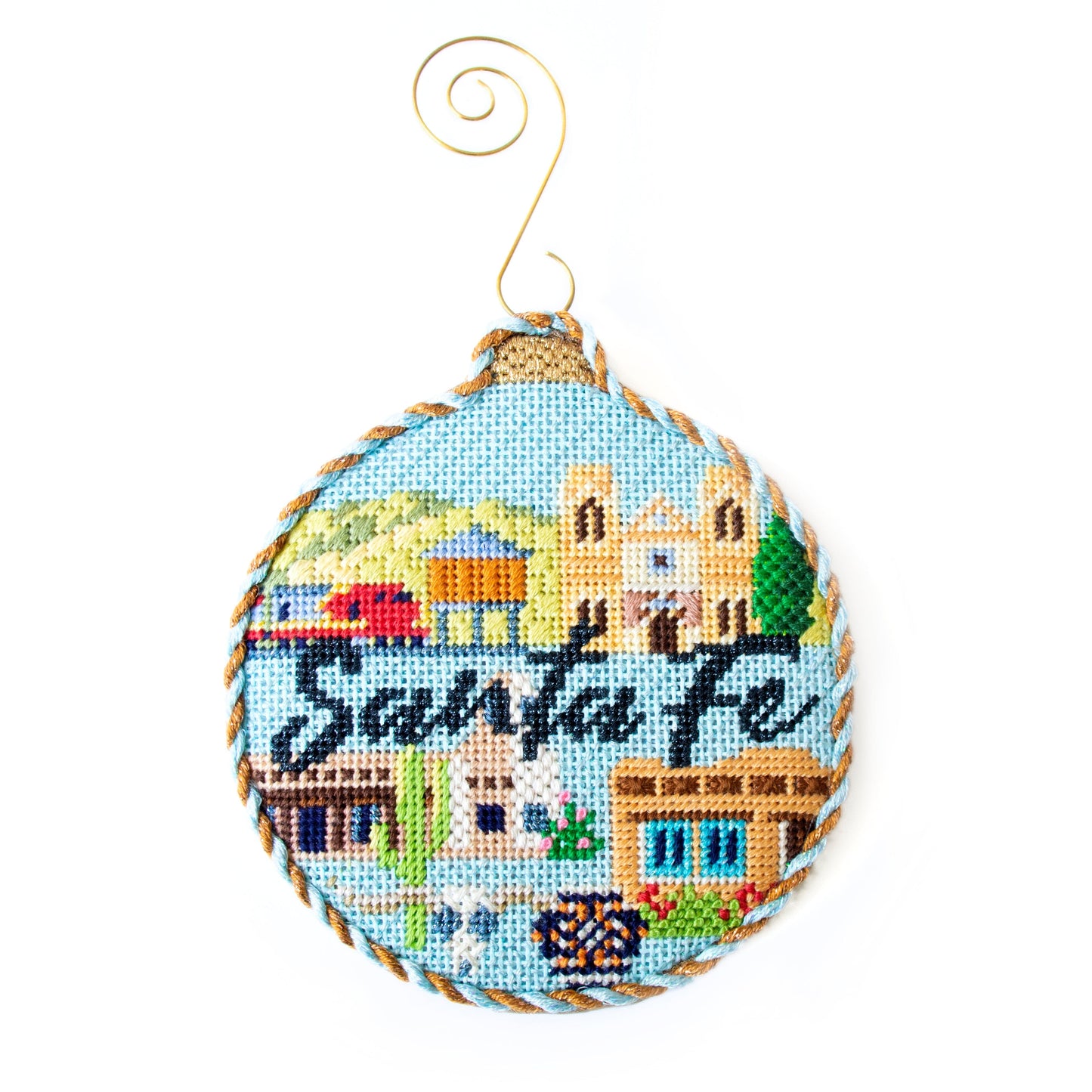Travel Round - Santa Fe with Stitch Guide Painted Canvas Kirk & Bradley 