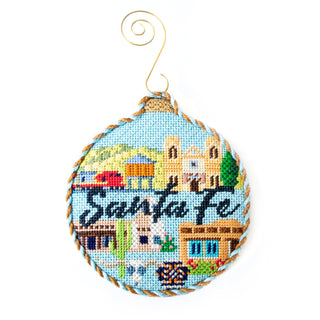 Travel Round   Santa Fe with Stitch Guide Painted Canvas Kirk & Bradley 
