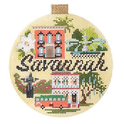 Travel Round   Savannah with Stitch Guide Printed Canvas Kirk & Bradley  - 1