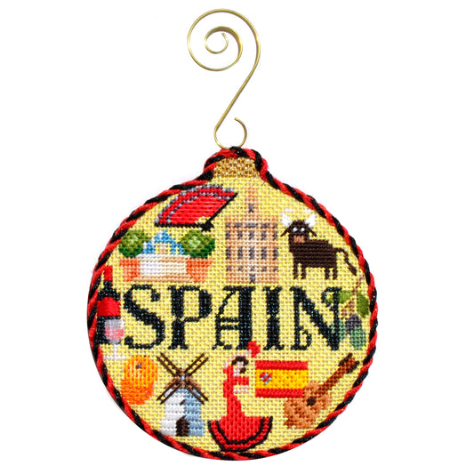 Travel Round - Spain with Stitch Guide Painted Canvas Kirk & Bradley 